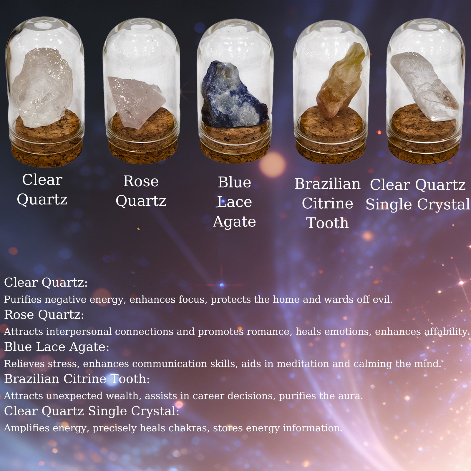 25-Piece Crystal Healing Stone Complete Set | Natural Crystal Healing Stone Full Collection