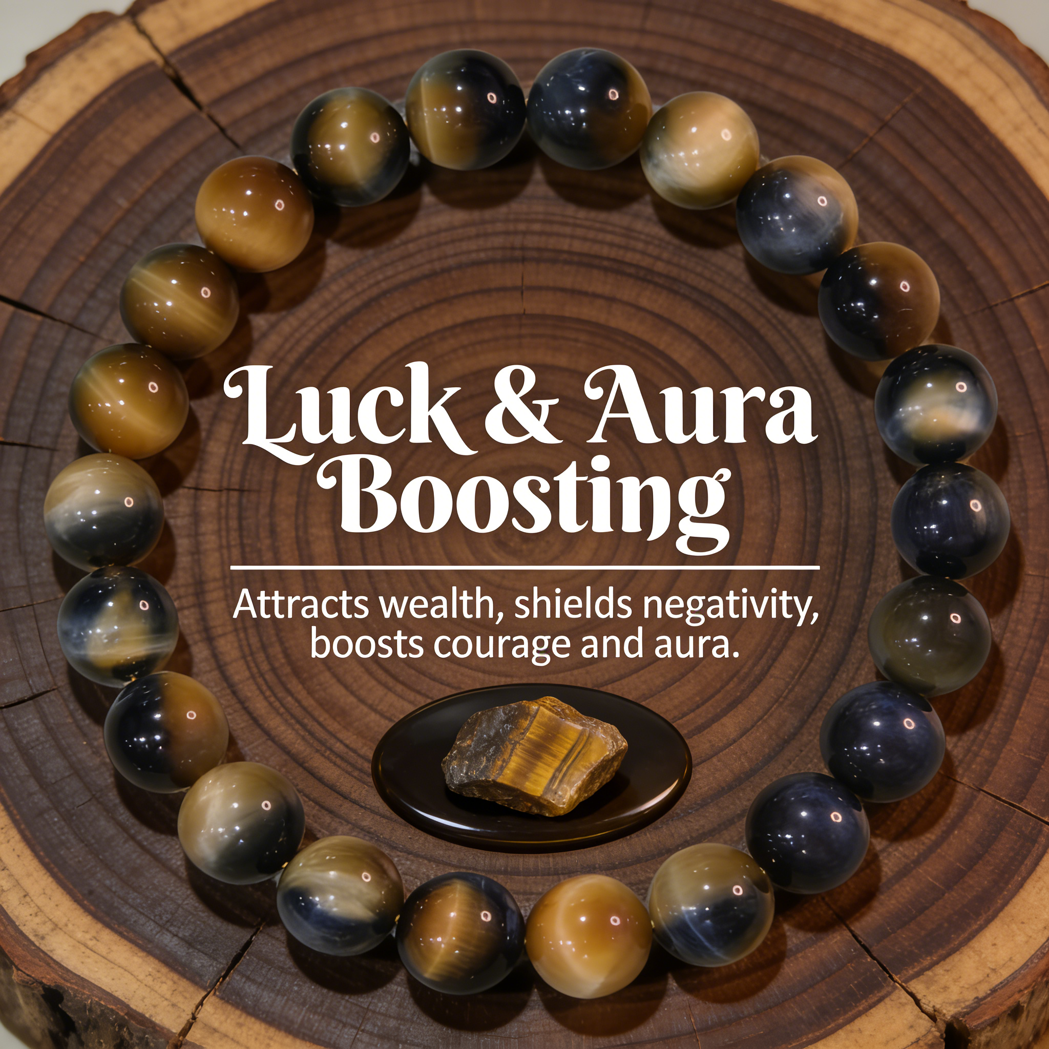 Natural Golden Blue Yellow Tiger's Eye Bracelet | Wealth Gathering & Protection, Luck & Aura Boost, Versatile